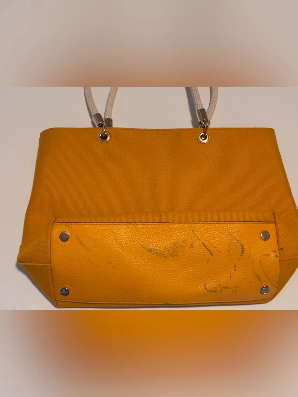 Yellow/Gold Michael Kors Amy Large Rope Tote Bag
